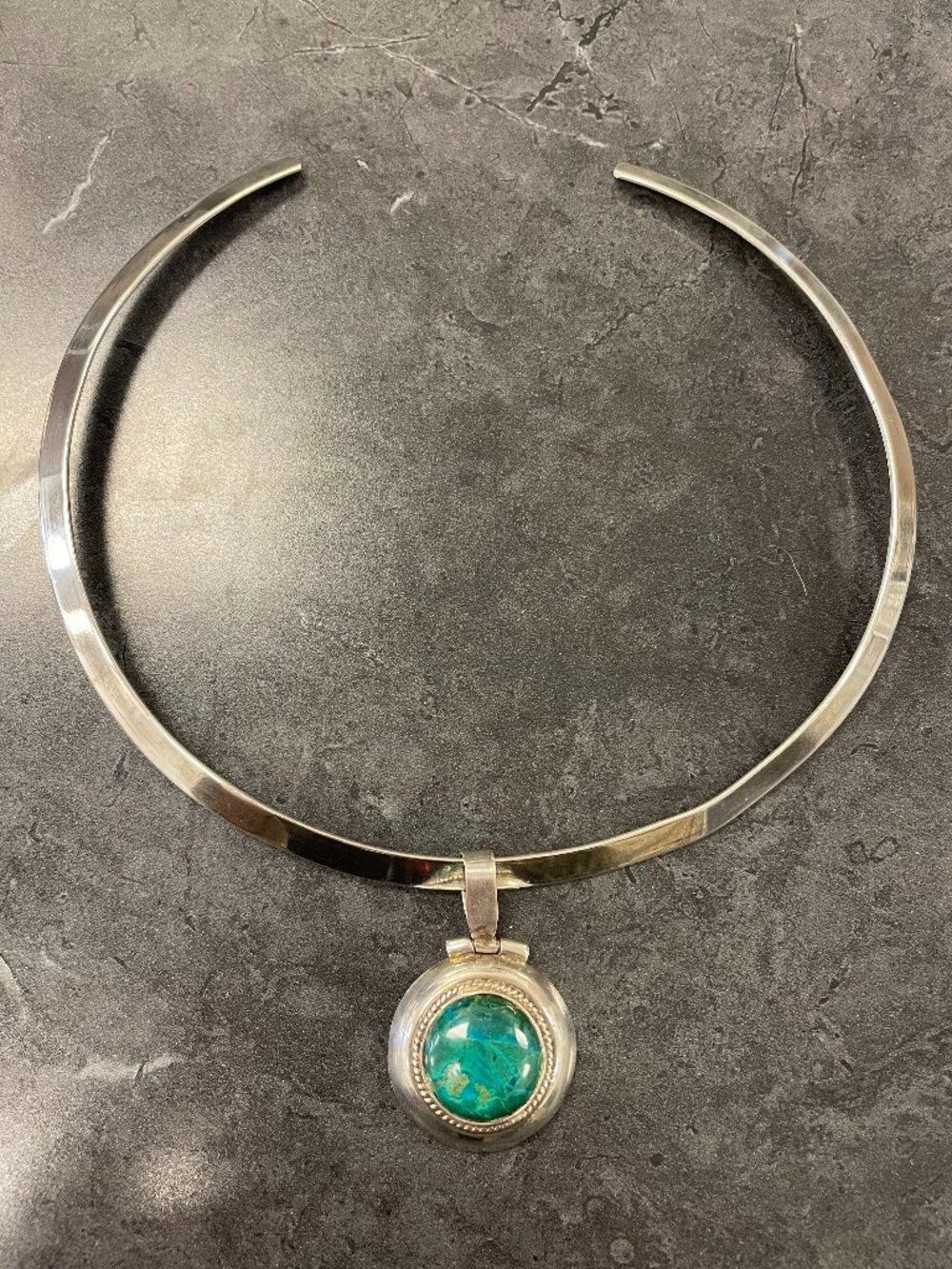 Sterling Silver and Turquoise Collar Style Necklace